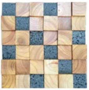 Solid wood mosaic - rubber wood+stone -
+-YMXM-7